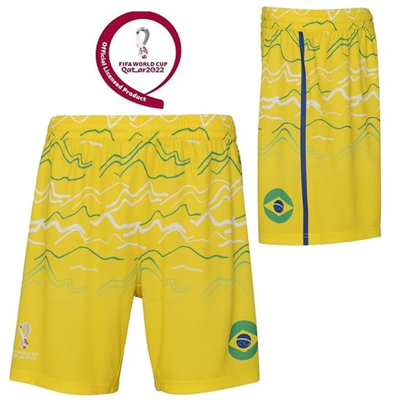 OUTERSTUFF Unisex Kids' FIFA World Cup Primary Classic Short  - BRAZIL - NEW!!! - Picture 1 of 11